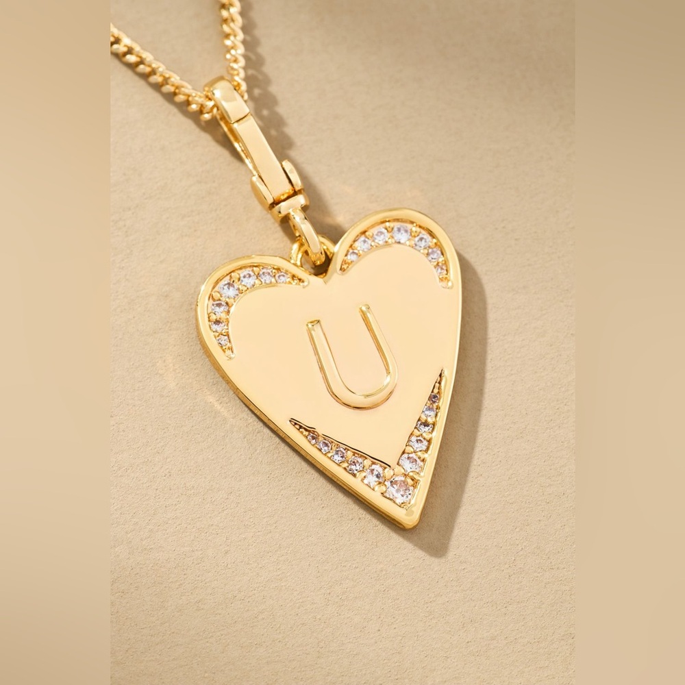 Anthropologie Monogram Heart Necklace Letter “U” Only